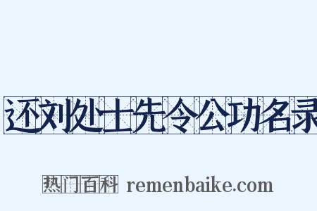 还刘处士先令公功名录是什么意思的图片